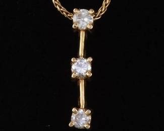 Ladies Triple Diamond and Necklace 