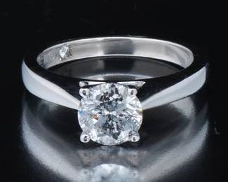 Platinum and 1.06 Carat Diamond Solitaire Ring 