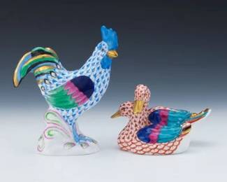 Two Herend Poultry Figurines
