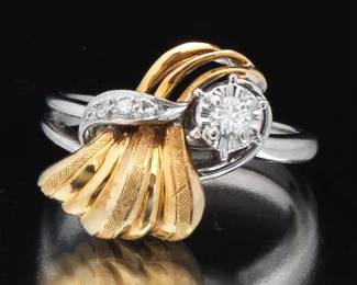 Ladies Gold and Diamond Ring