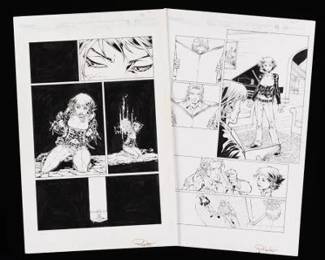 Two Necromancer Original Page Art