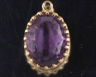 Vintage Gold and Amethyst Pendant 