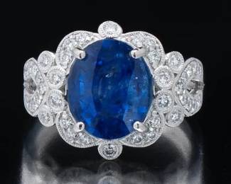 Ladies 4.18 Carat and Diamond Ring, GIA Report