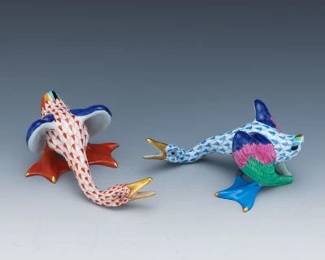 Two Herend Honking Geese