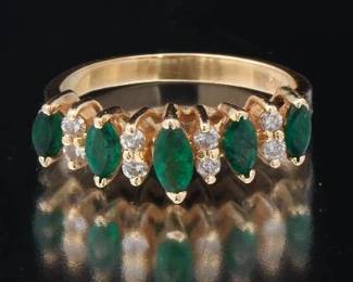 Ladies Emerald and Diamond Ring 