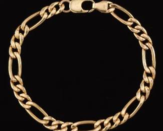 Classical Gold Figaro Link Chain Bracelet 