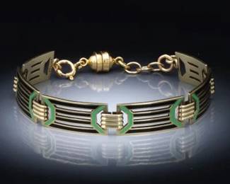 David Anderson Style Gold and Enamel Bracelet 