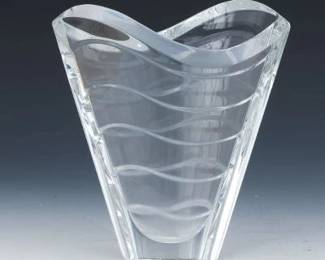 Baccarat Crystal Glass Wave Vase