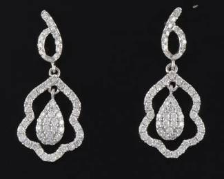 Ladies Pair of Gold and Diamond Earrings 