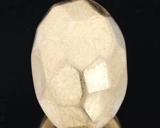 Ladies Italian Gold Oversized Faceted Design Ring 