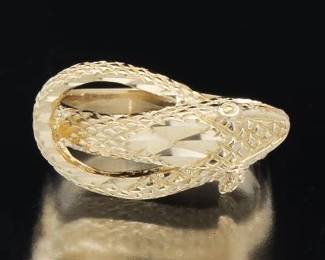 Ladies Gold Coiled Serpent Ring 