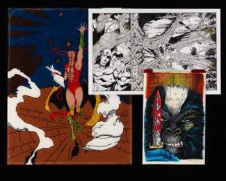 Group of Comic Illustrations