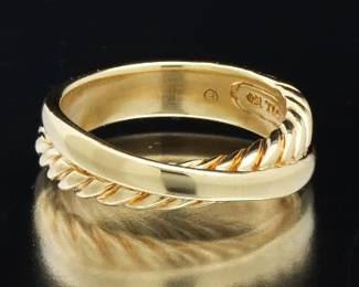 David Yurman 18K Gold Crossover Cable Band 