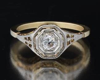 Edwardian Gold and Diamond Ring 