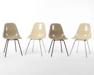 Four Herman Miller Molded Side Chairs