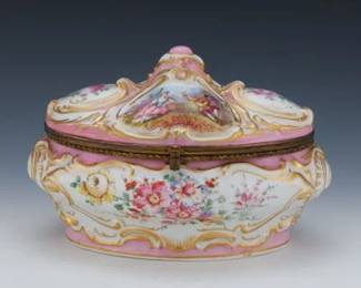 A Sevres Style Porcelain Jewelry Box