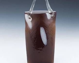 Art Glass Basket Vase