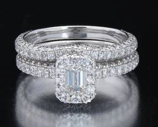 Ladies Diamond Engagement Ring Set