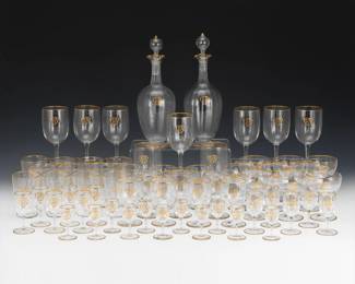 Collection of Gilt Crystal Tableware
