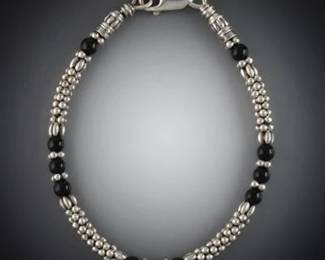 LAGOS CAVIAR Sterling Silver and Black Onyx Bracelet 