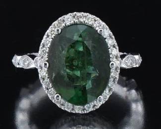Ladies Tourmaline and Diamond Ring 