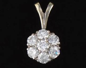 Jabel Mid Century Gold and Diamond Pendant 