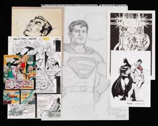 Group of Superman Comic Book Art