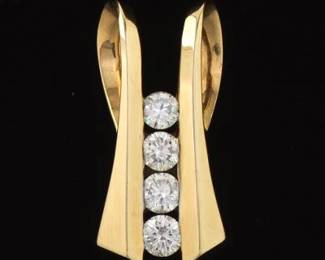 Ladies Vintage Gold and Diamond Large Slider 