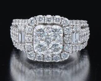 Ladies Diamond Cluster Ring 