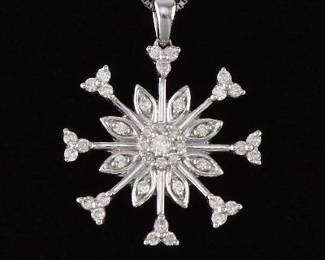 Darrah Cooper Gold and Diamond Snowflake Pendant on Chain 