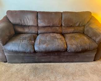 Grey Microfiber Sofa with Matching Loveseat