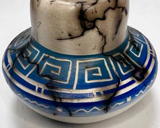 Navajo Horsehair Pottery Votive Holder