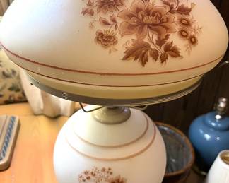 Vintage Frosted Glass Hurricane Lamp