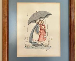 Framed Watercolor signed by Dorothy