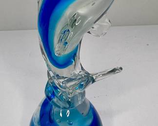Hand Blown Glass Dolphin