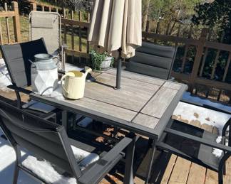 Metal Patio Table with 4 Chairs