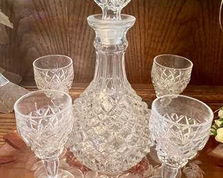 Bohemian Crystal Decanter and Wineglasses
