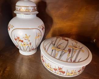 Chokin Art Urn and Trinket Dish