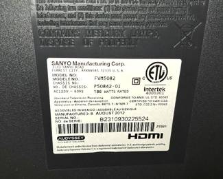 2012 Sanyo 50" TV
