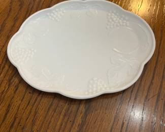 Anchor Hocking Milk Glass Harvest Grapes Snack Plate (3 avail)