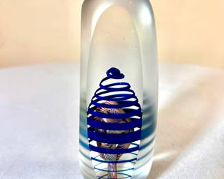 Henry Summa glass paperweight, signed
