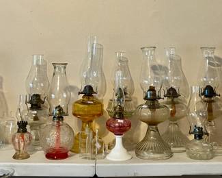 Large assortment of hurricane lamps