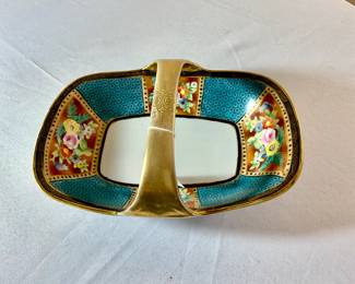 Vintage hand painted Nortake basket