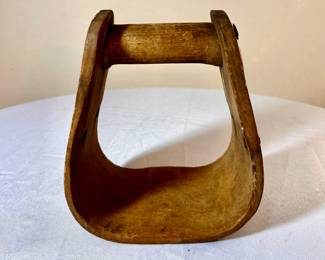 Antique wooden stirrup