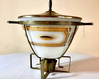 MCM Fire King Fred Press Warming Stand w/Bowl