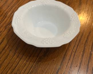 Anchor Hocking Milk Glass Harvest Grapes Salad  (12 avail)
