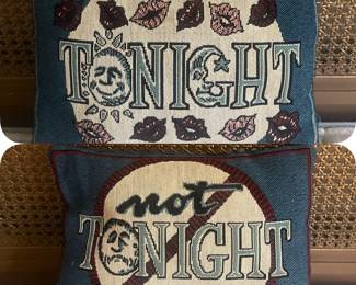 Reversible Tonight/Not Tonight Pillow 
