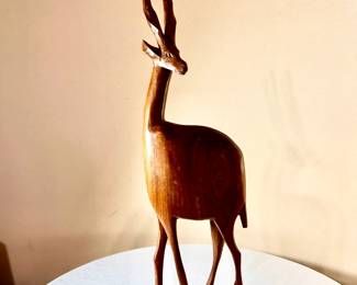 Hand carved wooden antelope
