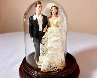 Vintage wedding couple cake topper
