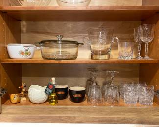 Kitchenware, stemware, glass ice bucket